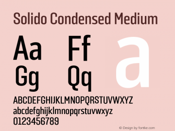 SolidoCondensed-Medium Version 1.001;PS 001.001;hotconv 1.0.56;makeotf.lib2.0.21325图片样张