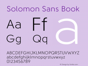 Solomon Sans Book Version 1.000;PS 001.000;hotconv 1.0.88;makeotf.lib2.5.64775图片样张