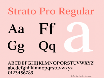 StratoProRegular Version 001.000图片样张