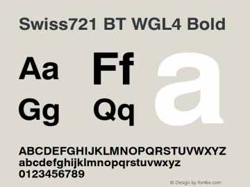 Swiss721 BT WGL4 Bold Version 4.00图片样张