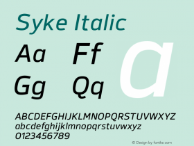 Syke Italic Version 001.000 April 2019图片样张