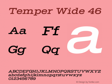 Temper Wide 46 Version 2.001;PS 002.001;hotconv 1.0.88;makeotf.lib2.5.64775图片样张