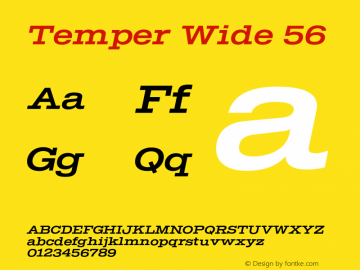Temper Wide 56 Version 2.001;PS 002.001;hotconv 1.0.88;makeotf.lib2.5.64775图片样张