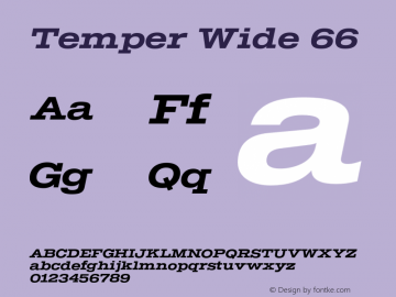 Temper Wide 66 Version 2.001;PS 002.001;hotconv 1.0.88;makeotf.lib2.5.64775图片样张