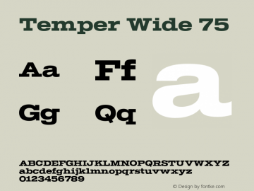 Temper Wide 75 Version 2.001;PS 002.001;hotconv 1.0.88;makeotf.lib2.5.64775图片样张