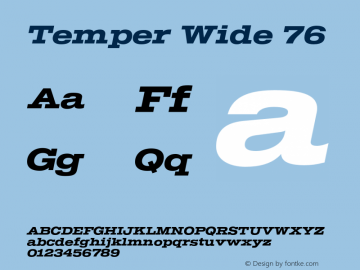 Temper Wide 76 Version 2.001;PS 002.001;hotconv 1.0.88;makeotf.lib2.5.64775图片样张