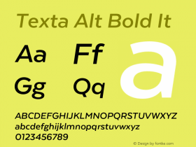 Texta Alt Bold It Version 1.005;hotconv 1.0.109;makeotfexe 2.5.65596图片样张