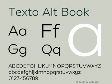 Texta Alt Book Version 1.005;hotconv 1.0.109;makeotfexe 2.5.65596图片样张