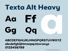 Texta Alt Heavy Version 1.005;hotconv 1.0.109;makeotfexe 2.5.65596图片样张