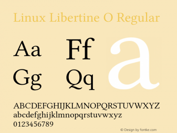 Linux Libertine O Regular Version 4.1.8 Font Sample