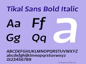 TikalSansBold-Italic 1.000图片样张