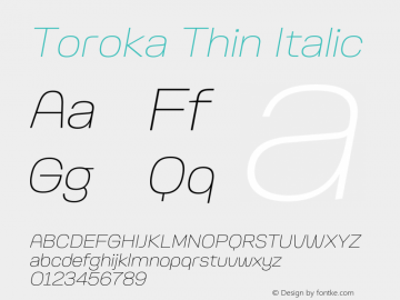 Toroka Thin Italic Version 001.000 April 2021图片样张