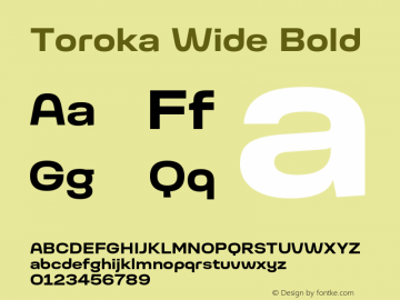 Toroka Wide Bold Version 001.000 April 2021图片样张