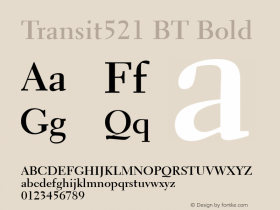 Transit521 BT Bold Version 1.01 emb4-OT图片样张