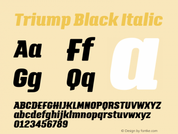 Triump-BlackItalic Version 1.000;PS 001.000;hotconv 1.0.88;makeotf.lib2.5.64775图片样张