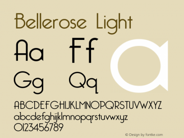 Bellerose Light Version 1.0 Font Sample