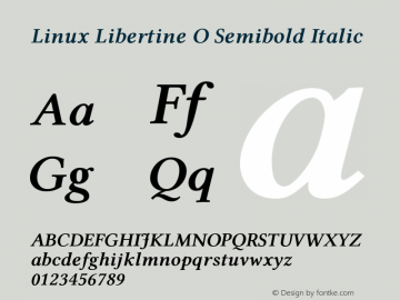 Linux Libertine O Semibold Italic Version 5.1.1 Font Sample