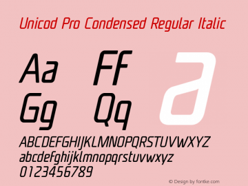 UnicodProRegularCondIt Version 1.003图片样张
