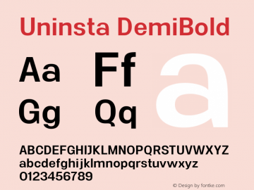Uninsta DemiBold Version 1.000;PS 001.000;hotconv 1.0.70;makeotf.lib2.5.58329图片样张