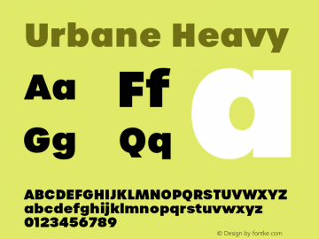 Urbane Heavy Version 4.000;hotconv 1.0.109;makeotfexe 2.5.65596图片样张