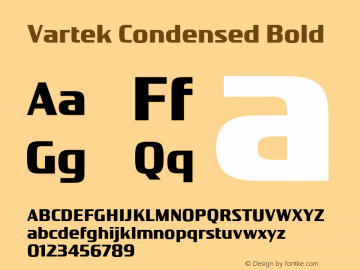 Vartek Condensed Bold Version 001.000 November 2020图片样张