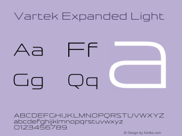 Vartek Expanded Light Version 001.000 November 2020图片样张