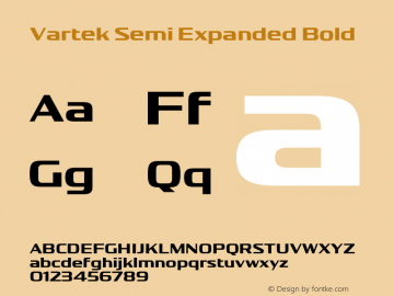 Vartek Semi Expanded Bold Version 001.000 November 2020图片样张