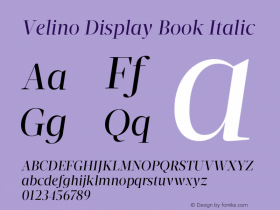 VelinoDisplay-BookItalic Version 1.000图片样张