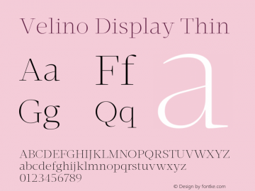 VelinoDisplay-Thin Version 1.000图片样张