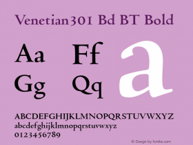 Venetian301 Bd BT Bold Version 1.01 emb4-OT图片样张