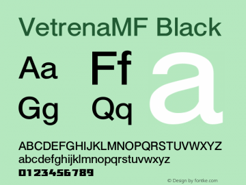 VetrenaMF Black 3.0; ttfautohint (v1.5)图片样张