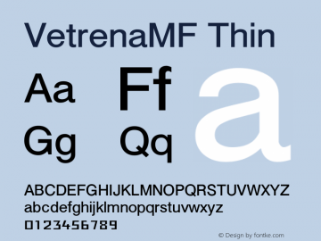 VetrenaMF Thin 3.0; ttfautohint (v1.5)图片样张