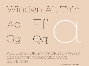 Winden Alt Thin Version 1.000;hotconv 1.0.109;makeotfexe 2.5.65596图片样张