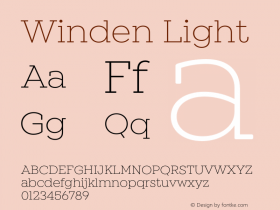 Winden Light Version 1.000;hotconv 1.0.109;makeotfexe 2.5.65596图片样张