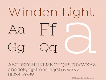 Winden Light Version 1.000;hotconv 1.0.109;makeotfexe 2.5.65596图片样张