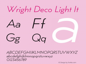 Wright Deco Light It Version 1.000;hotconv 1.0.109;makeotfexe 2.5.65596图片样张