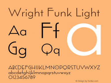 Wright Funk Light Version 1.000;hotconv 1.0.109;makeotfexe 2.5.65596图片样张