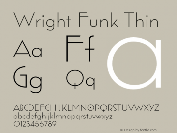 Wright Funk Thin Version 1.000;hotconv 1.0.109;makeotfexe 2.5.65596图片样张