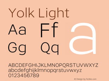 Yolk Light Version 1.000;hotconv 1.0.109;makeotfexe 2.5.65596图片样张
