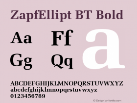 ZapfEllipt BT Bold Version 1.01 emb4-OT图片样张