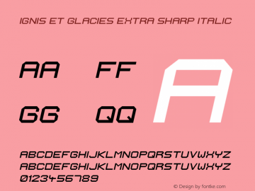 Ignis et Glacies Extra Sharp Italic Version 1.10 October 11, 2006, initial release Font Sample