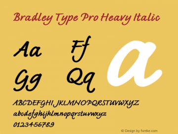 BradleyTypePro-HeavyItalic Version 1.00图片样张