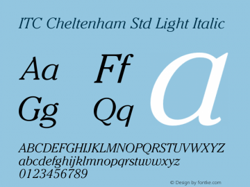 CheltenhamStd-LightItalic Version 1.000 Build 1000图片样张