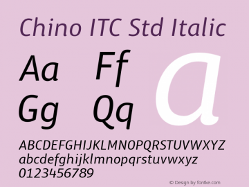 Chino ITC Std Italic Version 1.000图片样张
