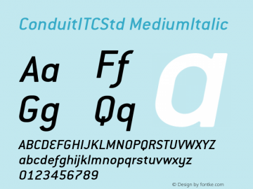 ConduitITCStd-MediumItalic Version 1.10图片样张