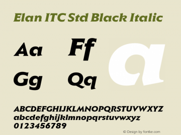 Elan ITC Std Black Italic Version 1.000;PS 001.000;hotconv 1.0.38图片样张
