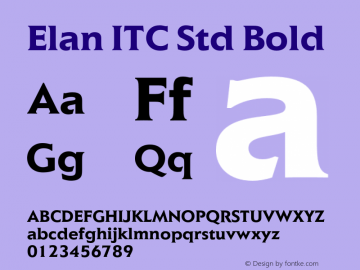 Elan ITC Std Bold Version 1.000;PS 001.000;hotconv 1.0.38图片样张