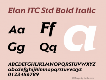 Elan ITC Std Bold Italic Version 1.000;PS 001.000;hotconv 1.0.38图片样张