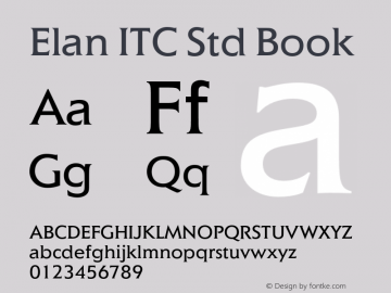 Elan ITC Std Book Version 1.000;PS 001.000;hotconv 1.0.38图片样张