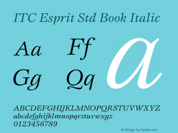 EspritStd-BookItalic Version 2.000 Build 1000图片样张